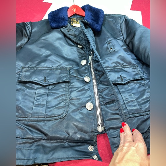 THE LAWMAN BLUE authentic Police man JACKET Fur Collar Sheriff Cop Policeman 42L - Picture 3 of 16